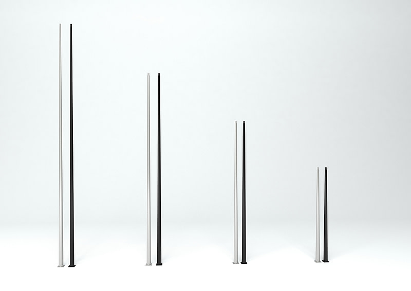 Pole heights Diagram showing 4 heights